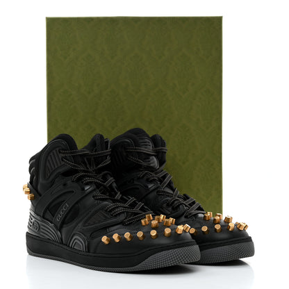 Gucci Demetra Studded Mens Basket High Top Sneakers 9.5 Black 9 of 9