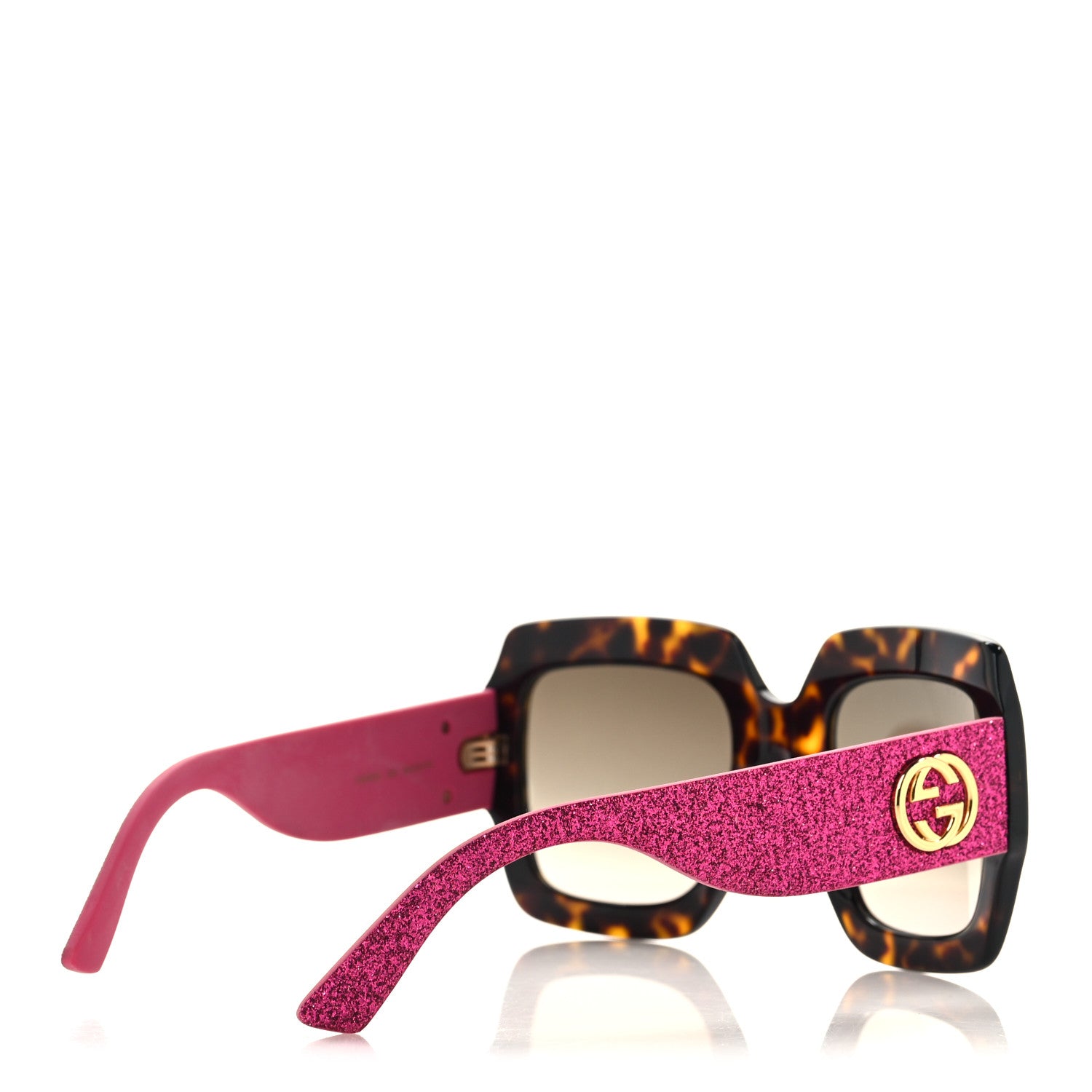 Gucci Square Frame GG0102S Sunglasses Glitter Pink Multi 4 of 7