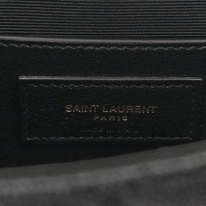 Saint Laurent Grain De Poudre Textured Mixed Matelasse Triquilt Small Monogram Satchel Black 6 of 10