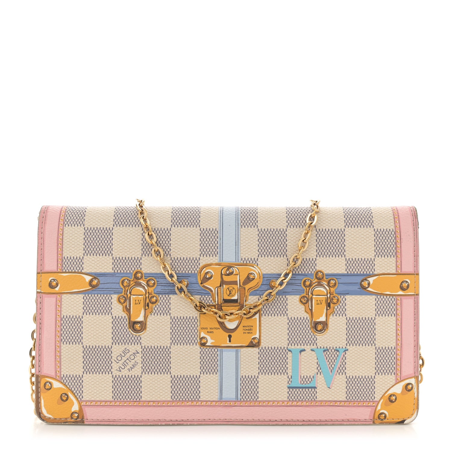 Louis Vuitton Damier Azur Summer Trunks Pochette Weekend 1 of 15