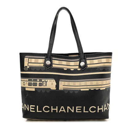 Chanel Coated Canvas Le Train Bag Black 1 of 11