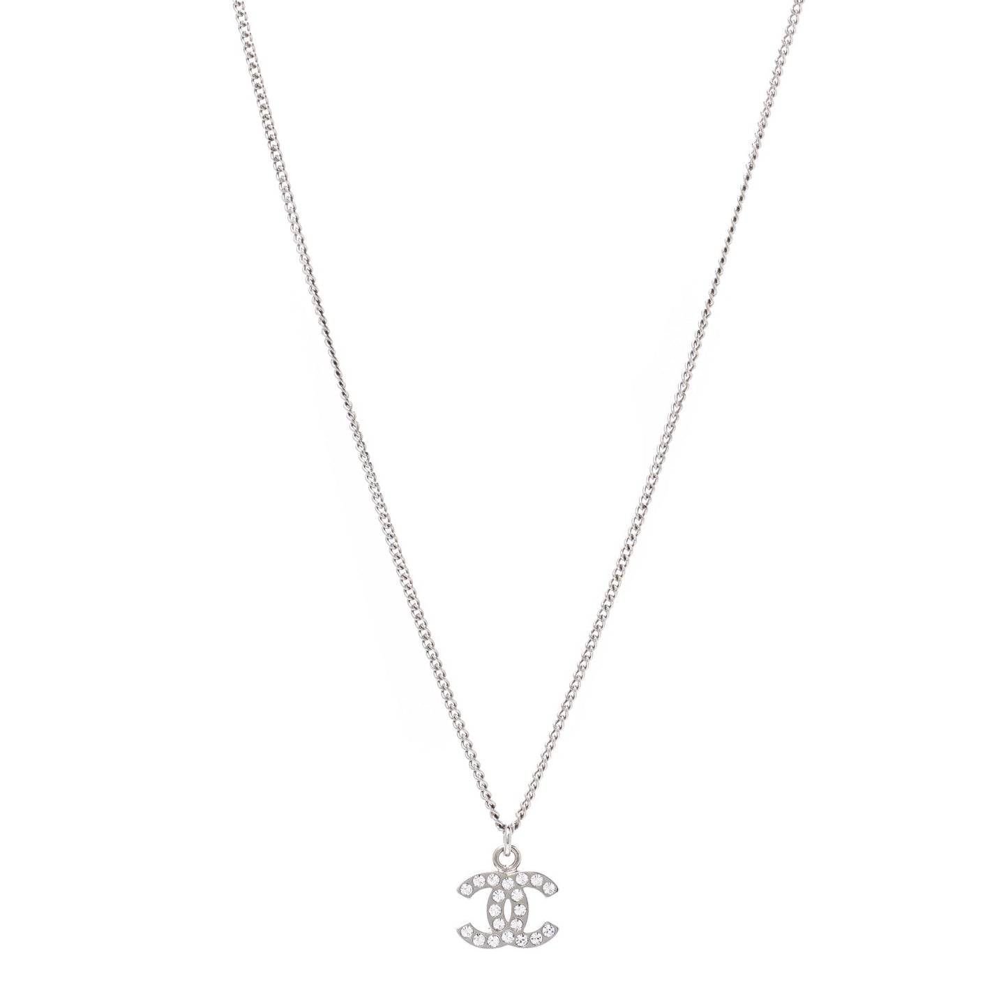 Crystal Timeless CC Necklace Silver