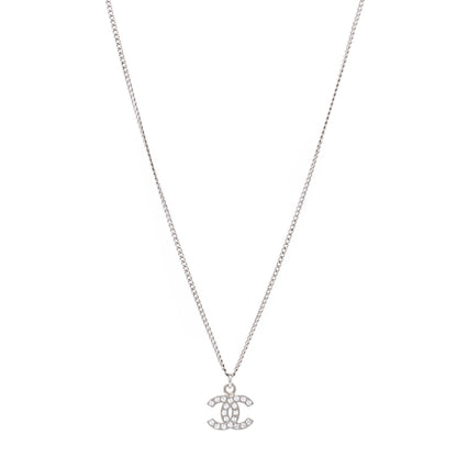Chanel Crystal Timeless CC Necklace Silver 1 of 5