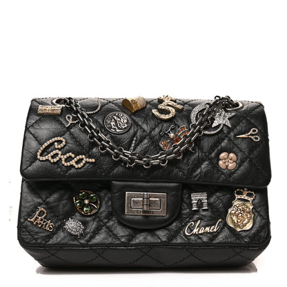 Chanel Aged Calfskin Lucky Charms 2.55 Reissue 224 Flap Black 1 of 8
