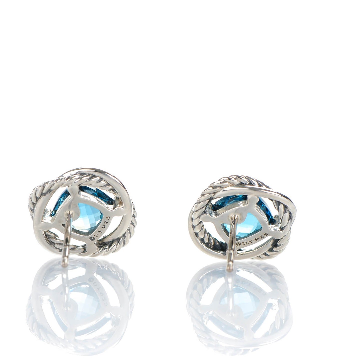 Sterling Silver Blue Topaz 7mm Infinity Earrings