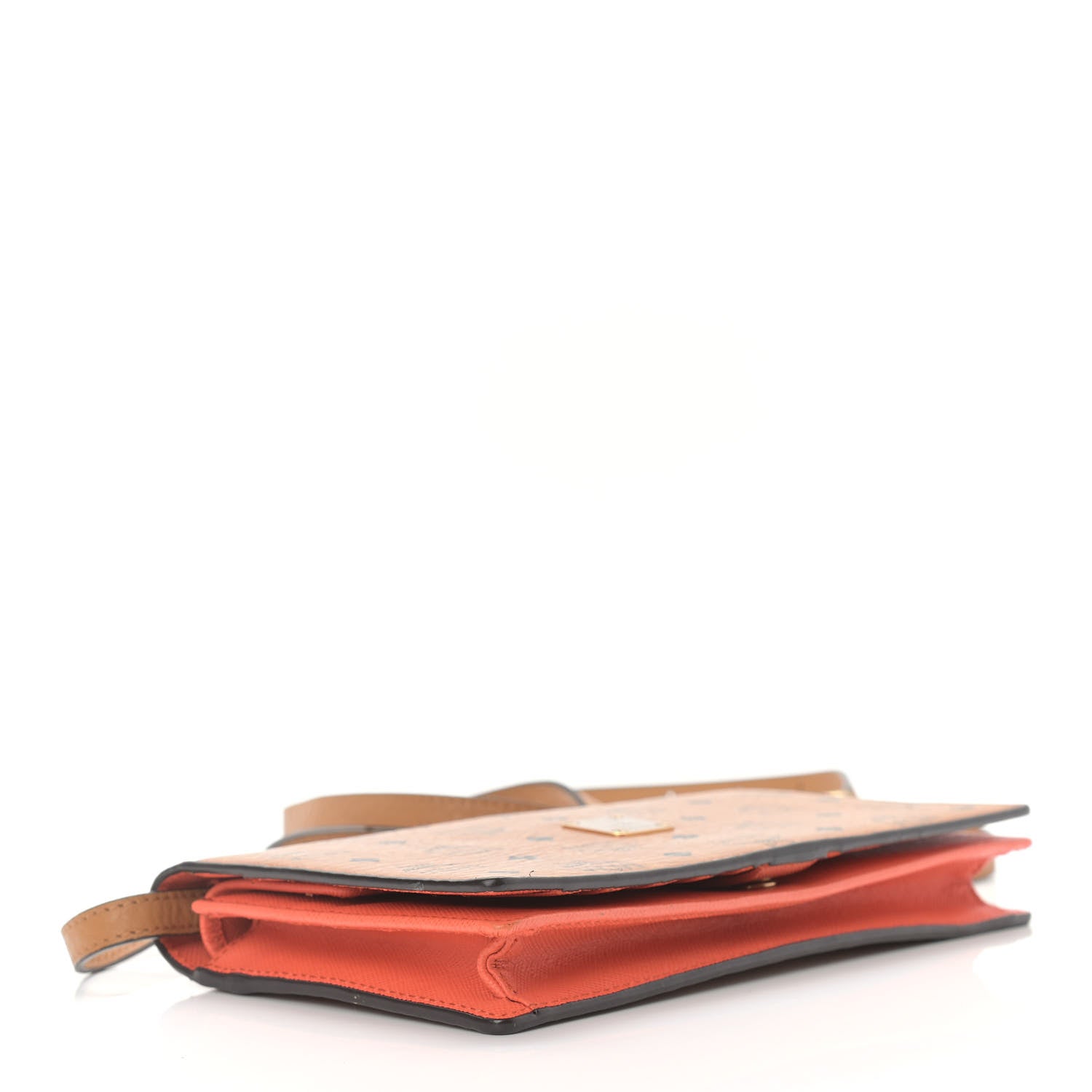MCM Visetos Chain Wallet Crossbody Cognac Orange 3 of 8