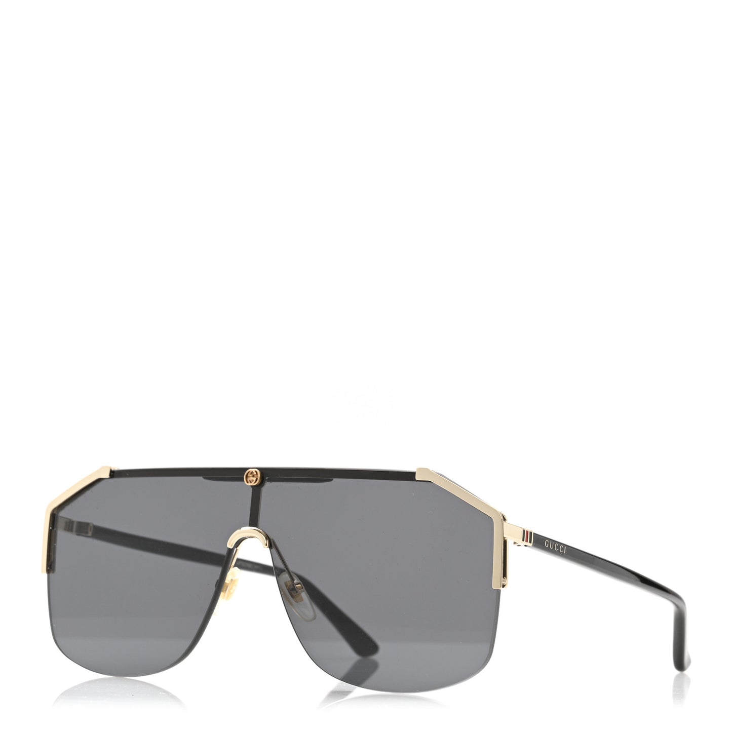 Metal Rimless Square Sunglasses GG0291S Black Gold