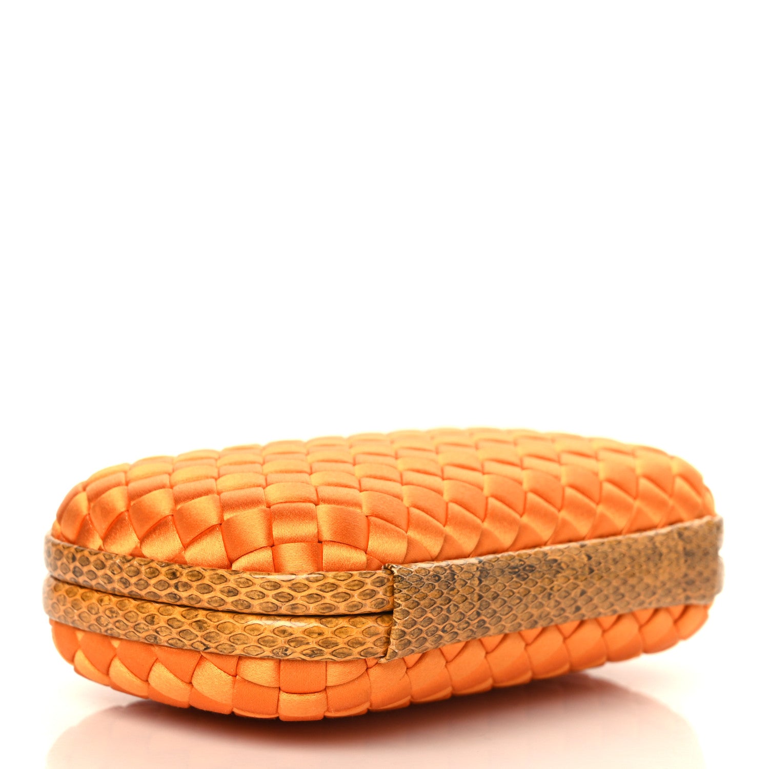 Bottega Veneta Satin Intreccio Impero Ayers Knot Clutch Orange 4 of 8