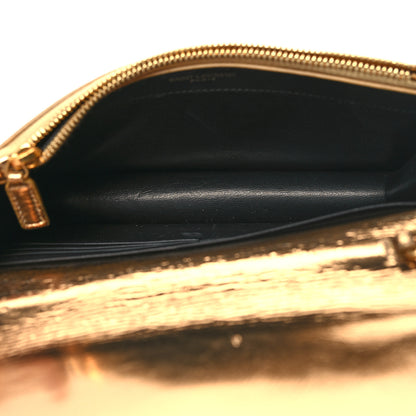 Saint Laurent Metallic Crackled Calfskin Classic Monogram Kate Tassel Satchel Gold 5 of 11