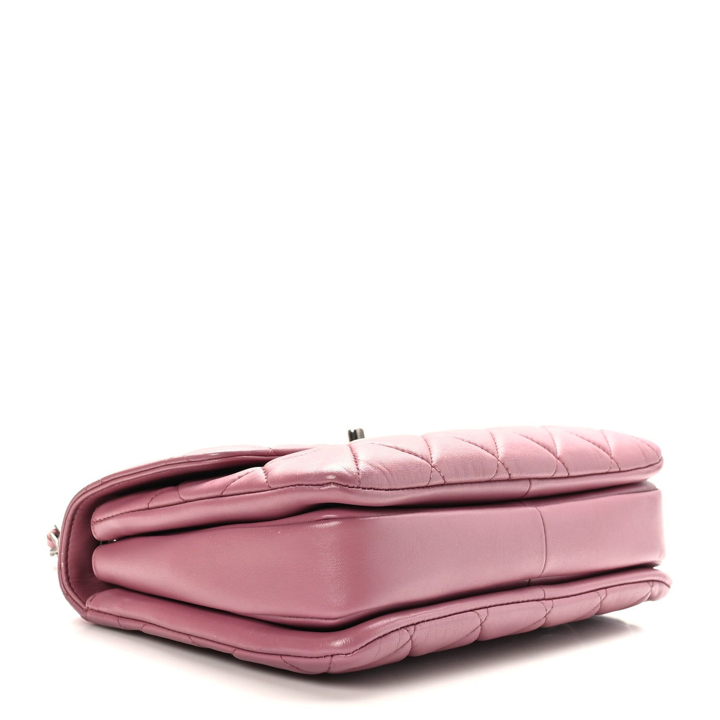 Lambskin Quilted Small Trendy CC Flap Dual Handle Bag Purple