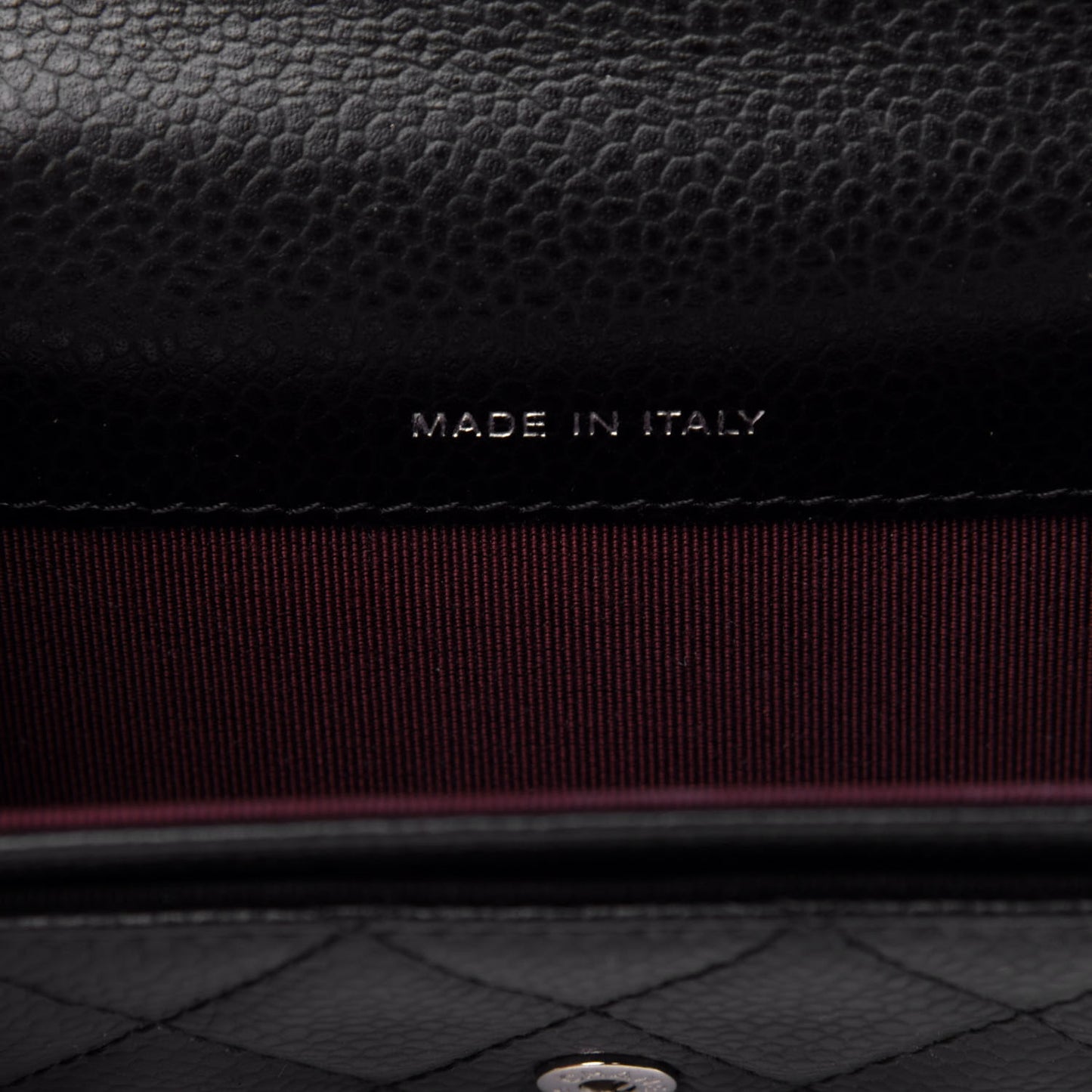 Caviar Quilted Flap Card Holder Black