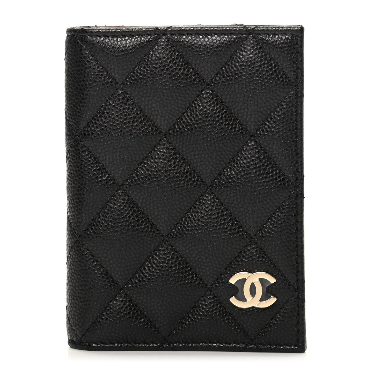 Caviar Quilted Card Holder Wallet Black