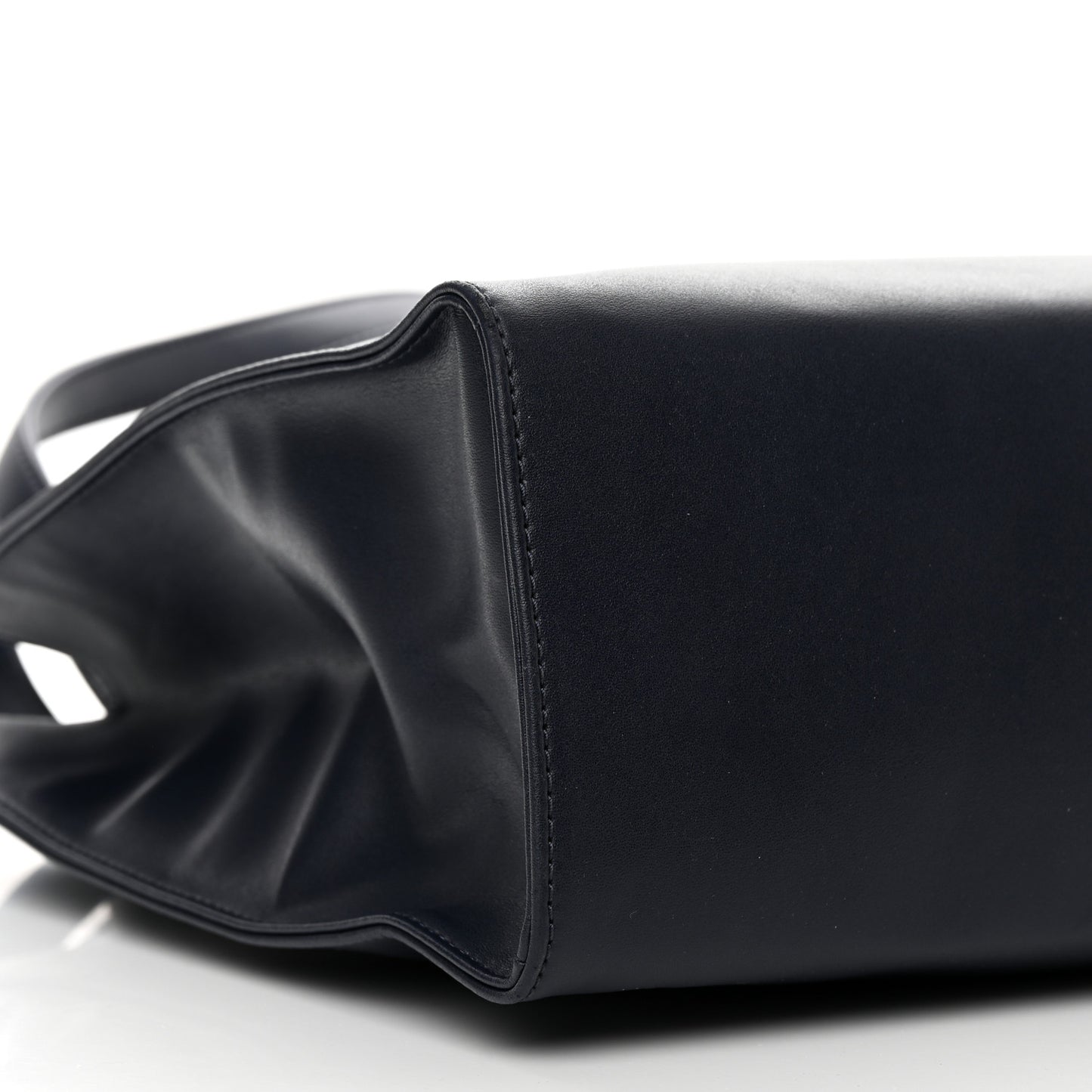 Vegan Leather Medium Shopping Bag Navy