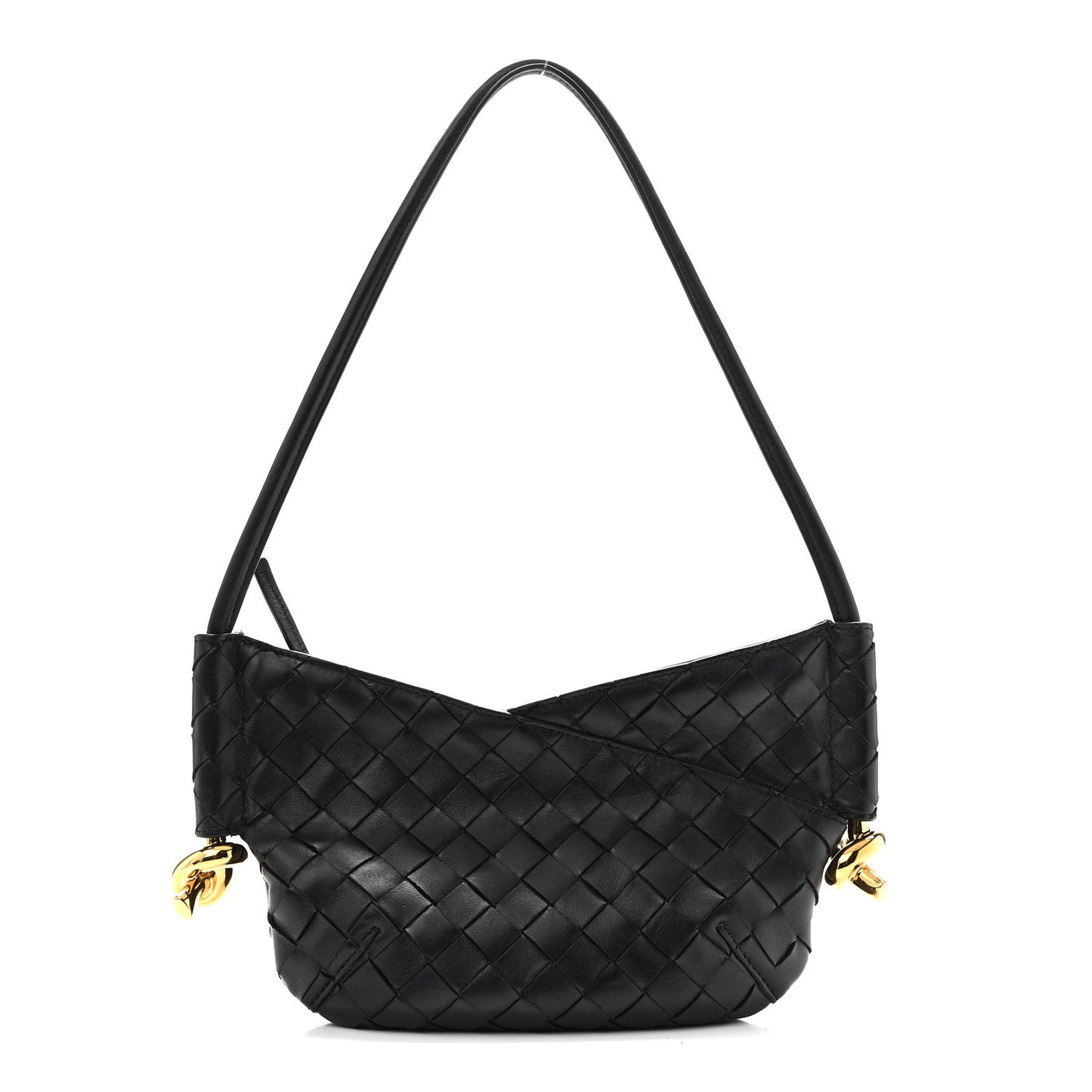 Nappa Intrecciato Mini Solstice Shoulder Bag Black
