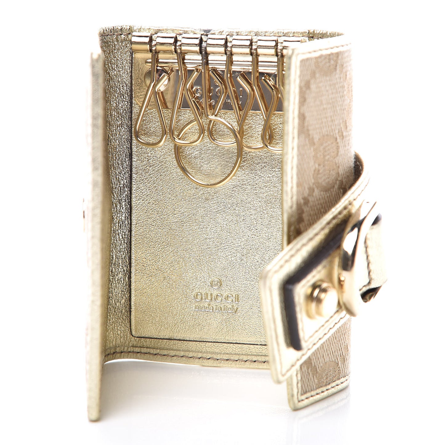 Monogram D Ring 6 Key Holder Case Gold