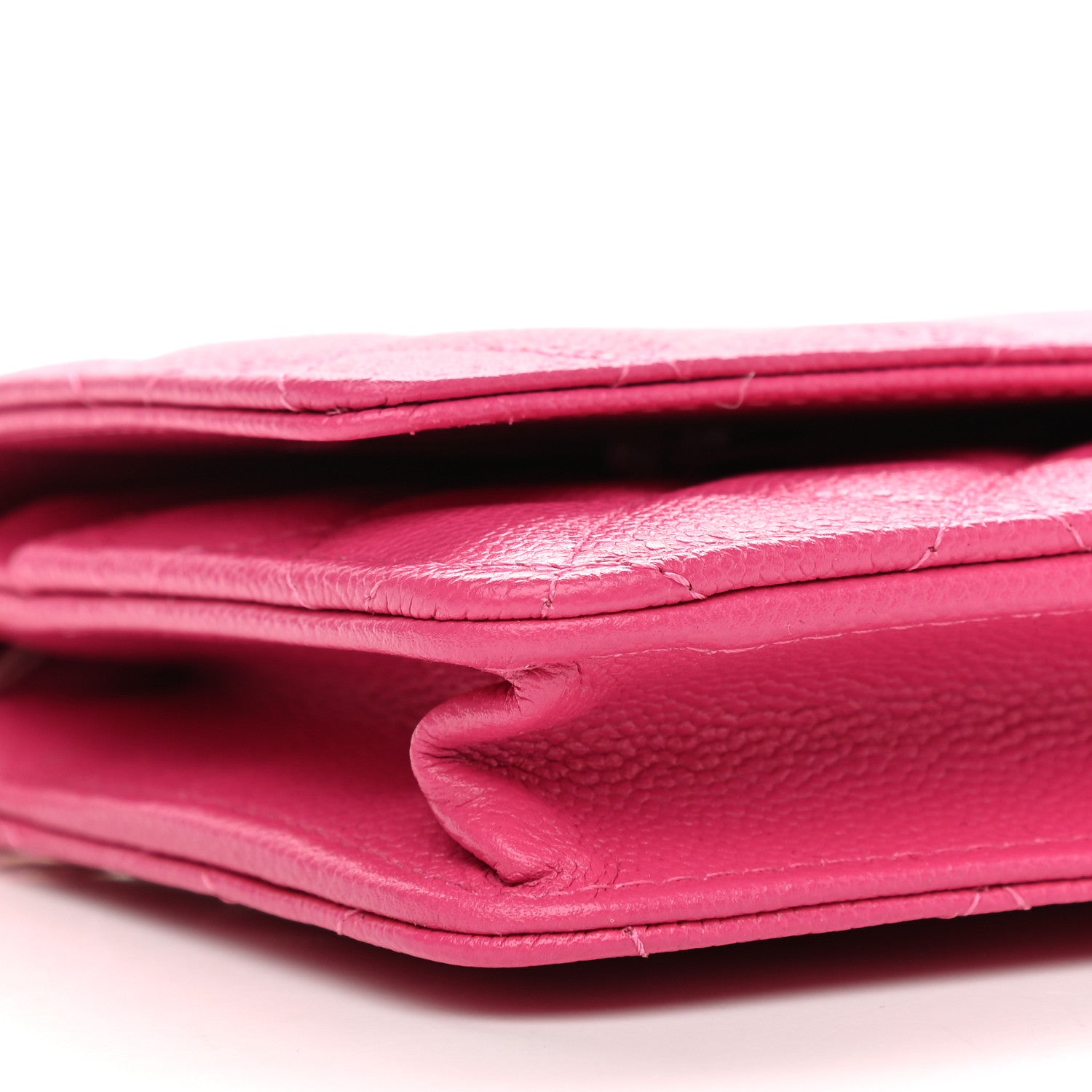 Chanel Shiny Caviar Quilted Chain Melody Wallet On Chain WOC Dark Pink 8 of 9