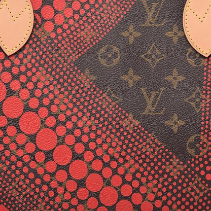 Louis Vuitton Monogram Kusama Waves Neverfull MM Red 10 of 11