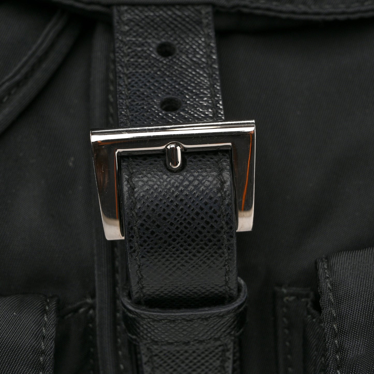 Re-Nylon Saffiano Medium Backpack Black