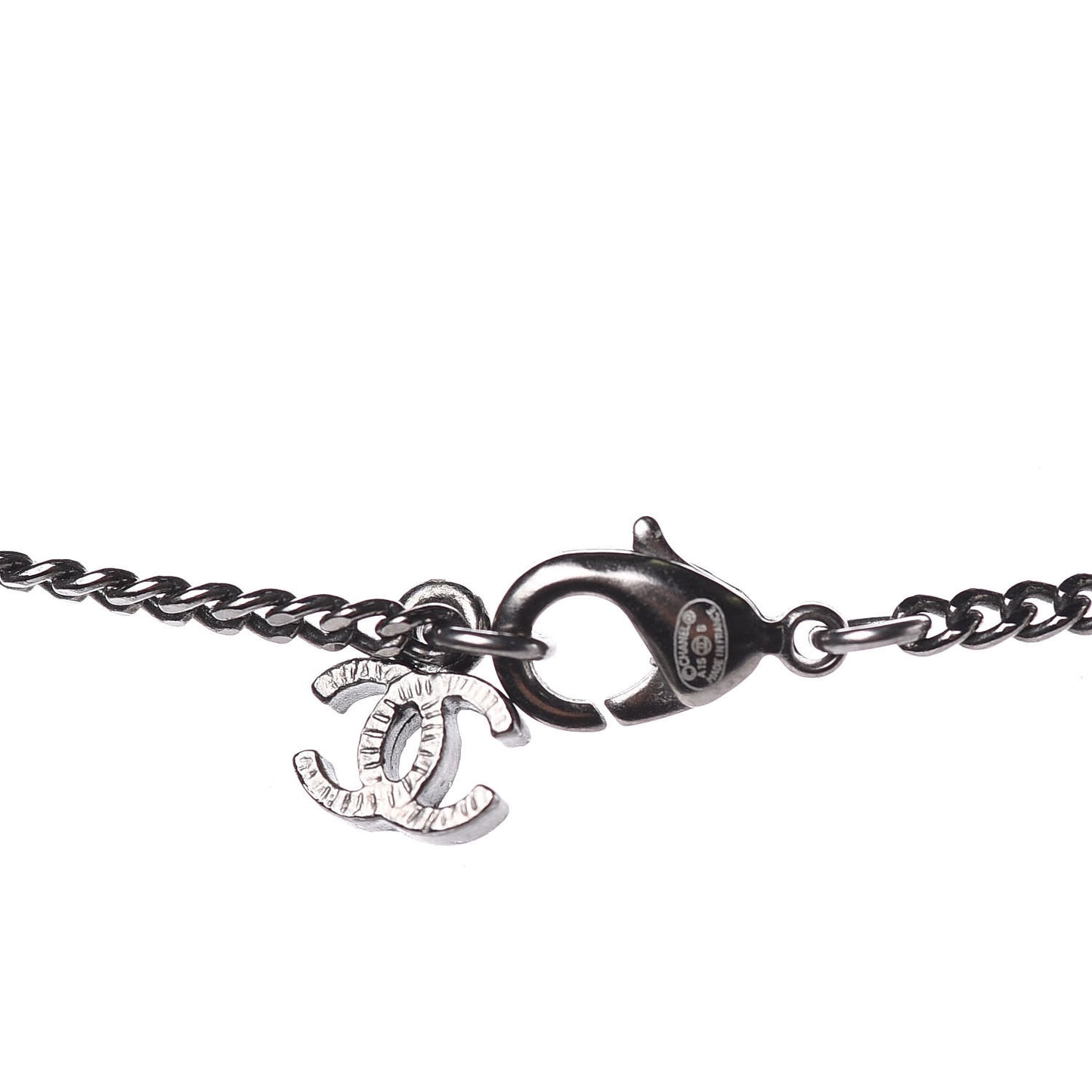 Ruthenium Enamel CC Necklace Silver