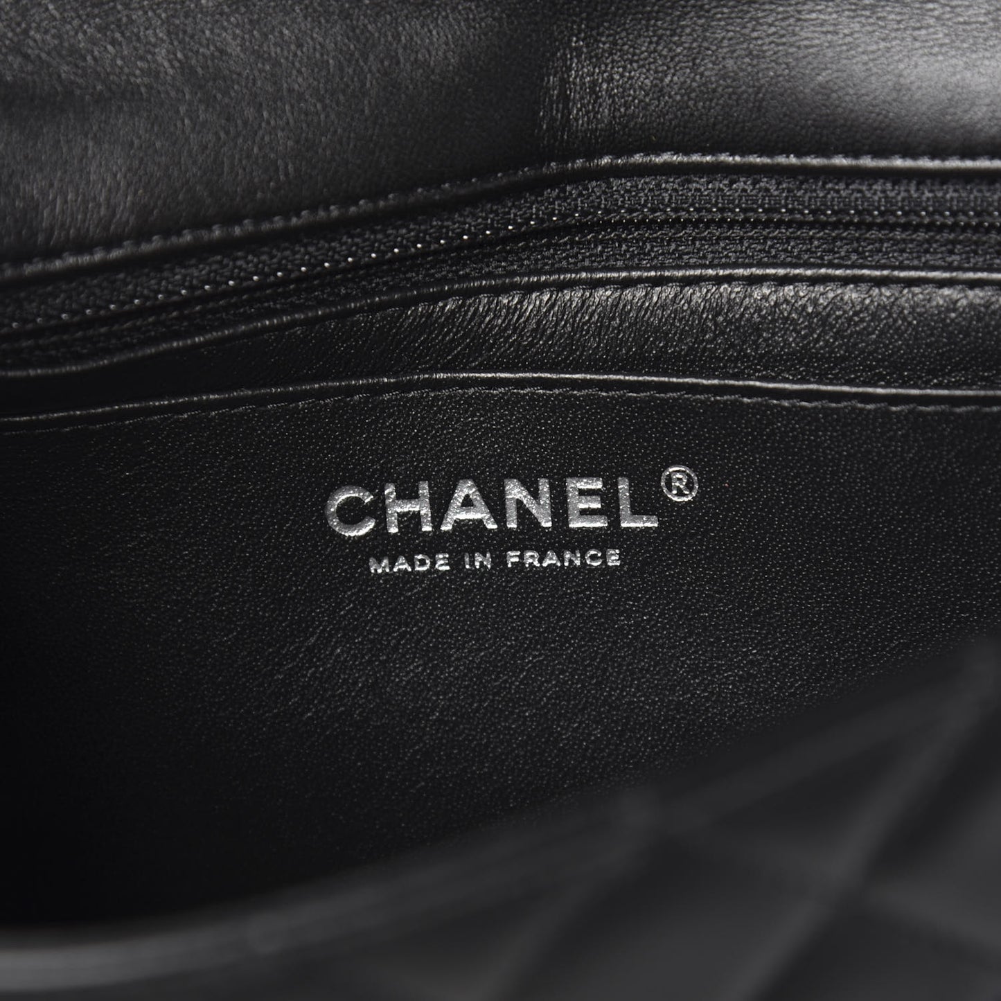 Lambskin Quilted Mini Rectangular Flap Black