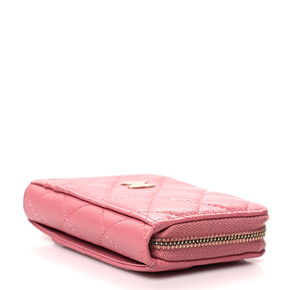 Chanel Caviar Quilted Zip Card Holder Pink 4 of 8