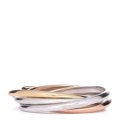 Cartier 18K Pink White Yellow Gold 5 Band Trinity Ring 48 4.5 3 of 4