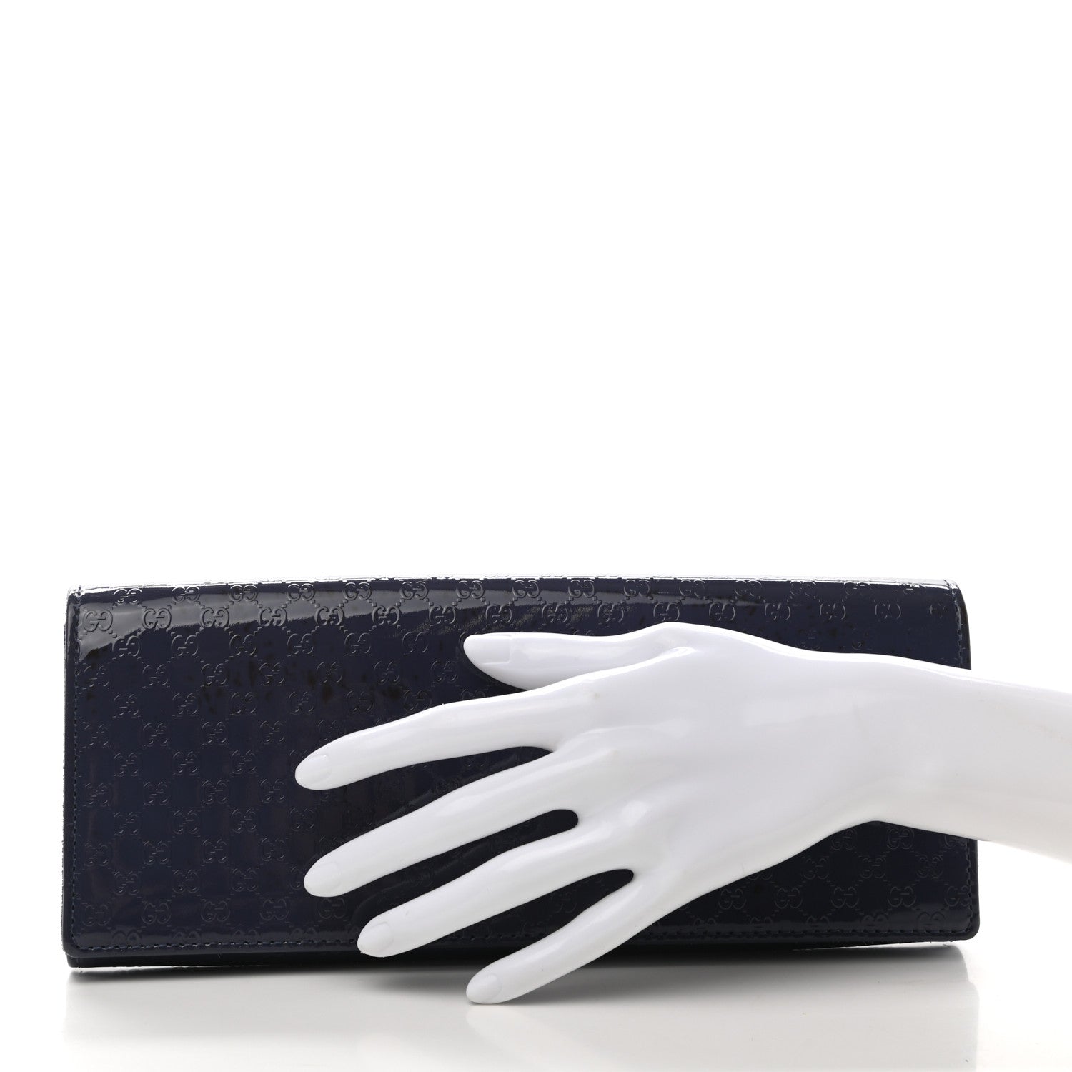 Gucci Patent Microguccissima Small Broadway Clutch Blue 2 of 9