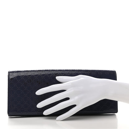 Gucci Patent Microguccissima Small Broadway Clutch Blue 2 of 9
