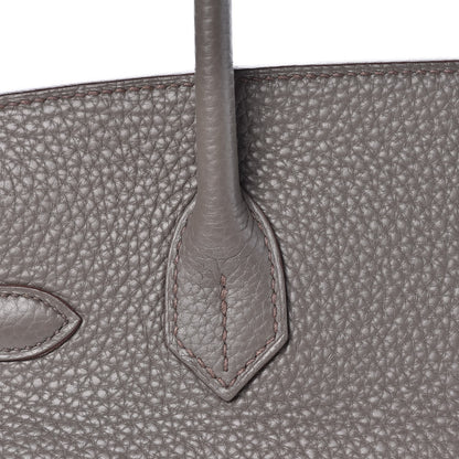 Hermes Taurillon Clemence Birkin 30 Etain 30 of 33