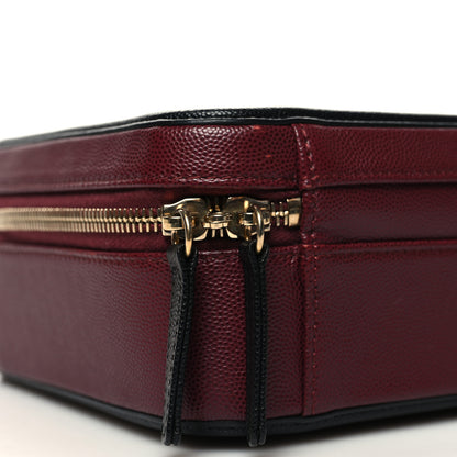 Chanel Caviar Quilted Medium CC Filigree Vanity Case Burgundy Black 9 of 11