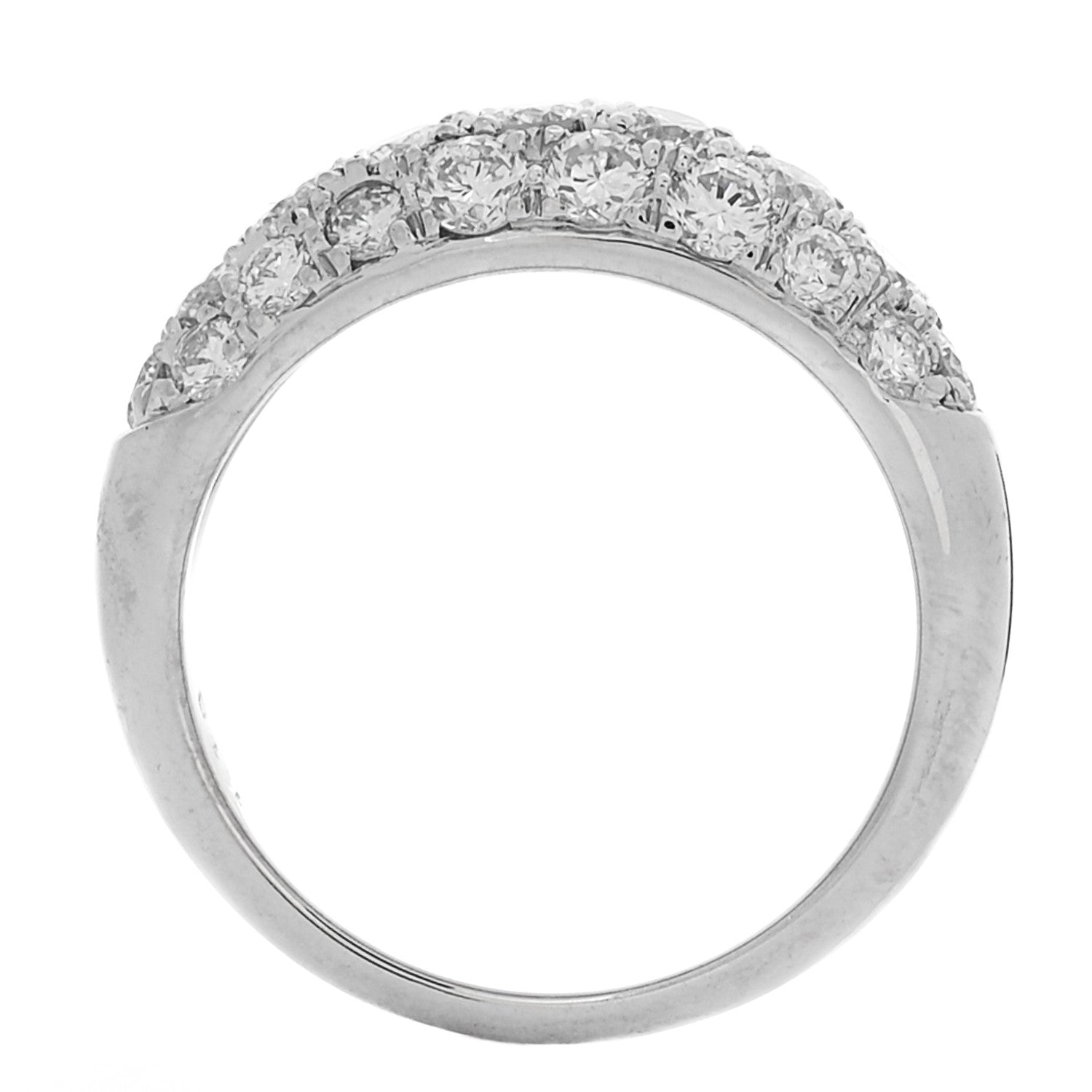 Parker & West by FASHIONPHILE Platinum Diamond 1.18ctw Three Row Dome Band Ring  52 6 5 of 10