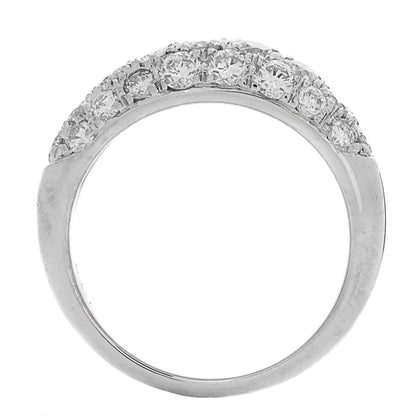 Parker & West by FASHIONPHILE Platinum Diamond 1.18ctw Three Row Dome Band Ring  52 6 5 of 10