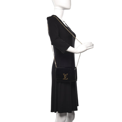 Louis Vuitton Patent Louise PM Chain Clutch Black 2 of 12