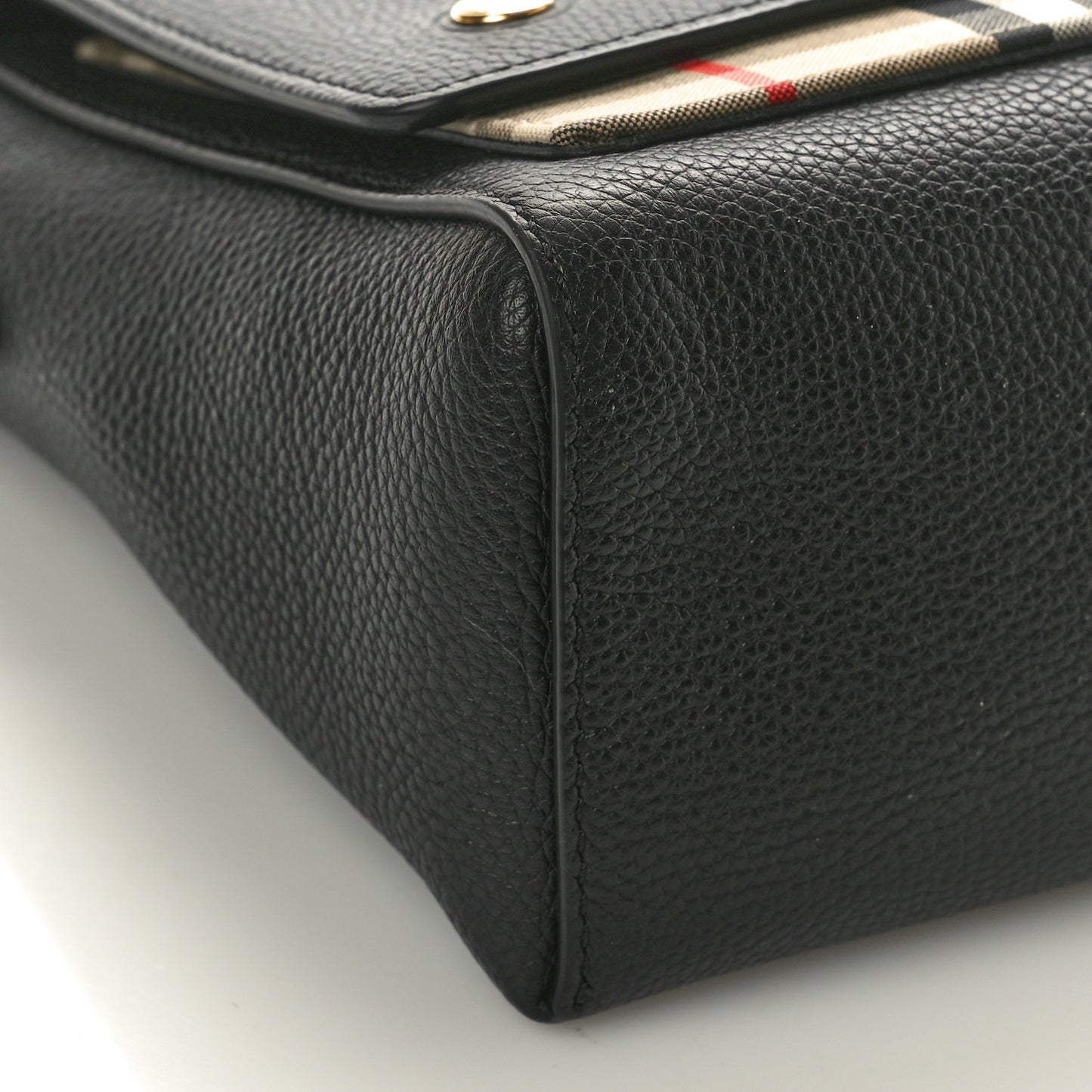 Grainy Calfskin Vintage Check Note Crossbody Bag Black