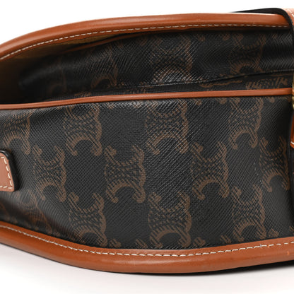 Celine Triomphe Canvas Medium Folco Bag Tan 10 of 12