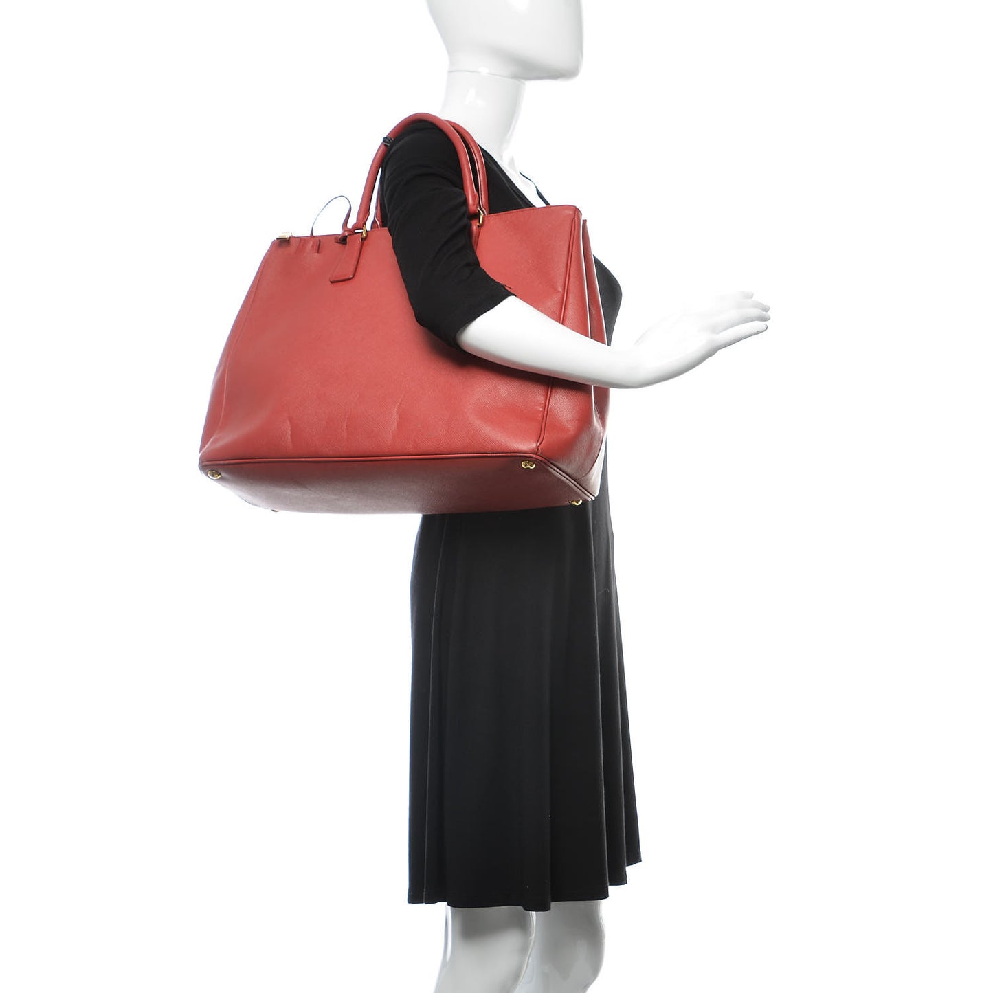 Saffiano Large Galleria Double Zip Tote Fuoco