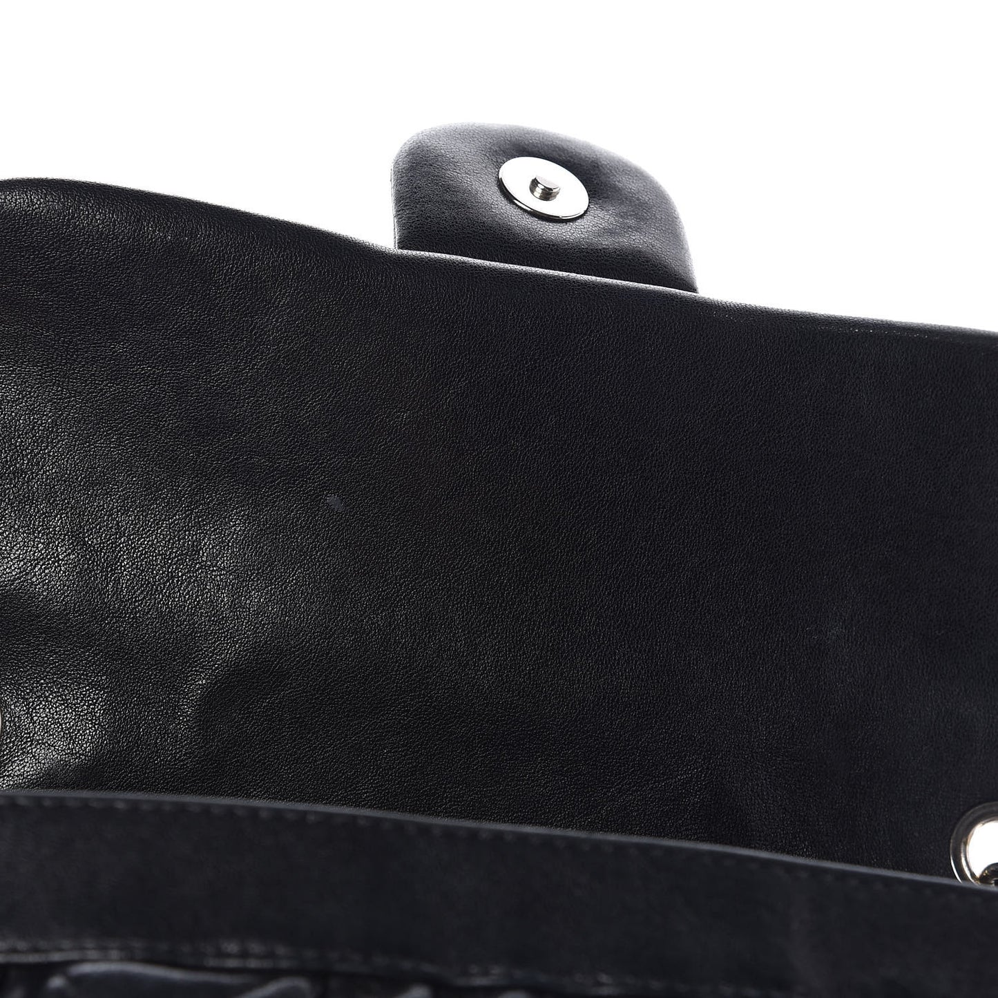 Washed Lambskin Quilted Medium Chain Around Messenger Black