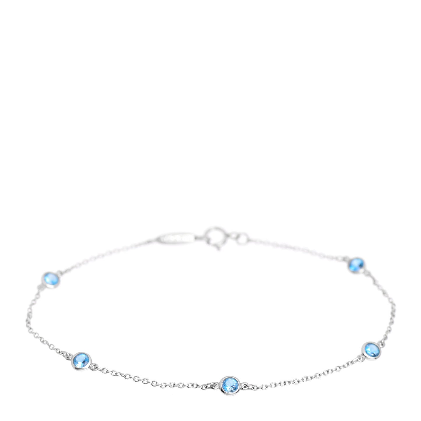 Platinum Aquamarine Elsa Peretti Color By The Yard 5 Station Bracelet