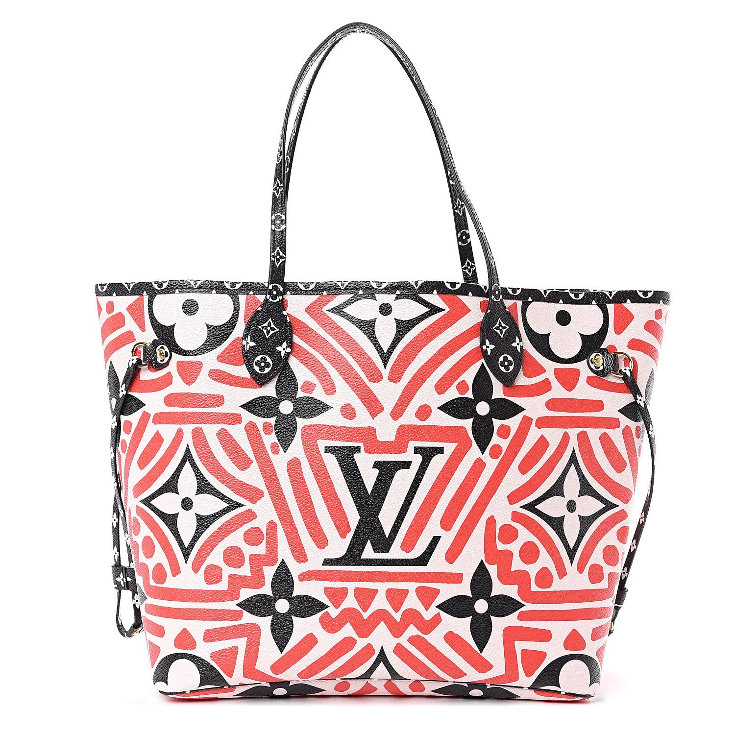Louis Vuitton Monogram Giant Crafty Neverfull MM Creme Rouge Black 1 of 9