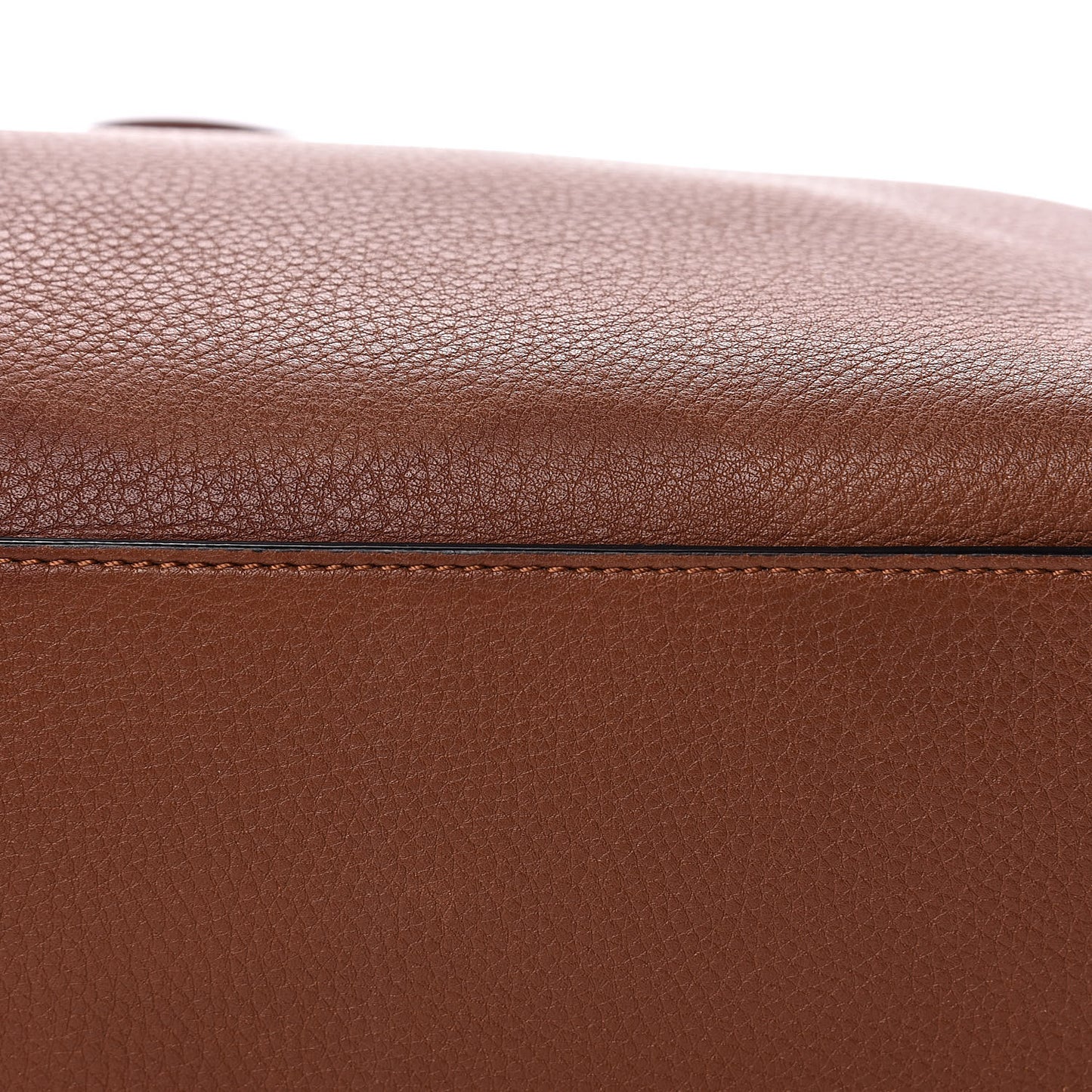 Grained Calfskin Small Rockstud Shoulder Tote Bright Cognac