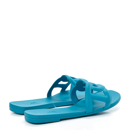 Hermes Rubber Aloha Sandals 37 Bleu Vif 4 of 8