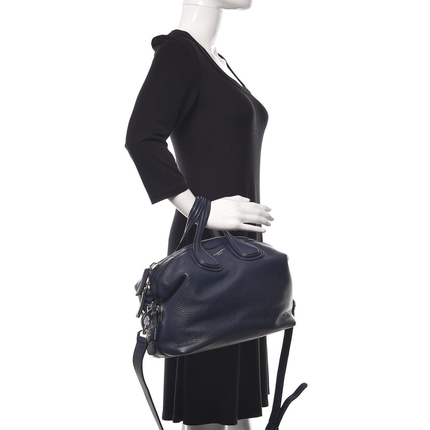 Pebbled Calfskin Small Nightingale Navy