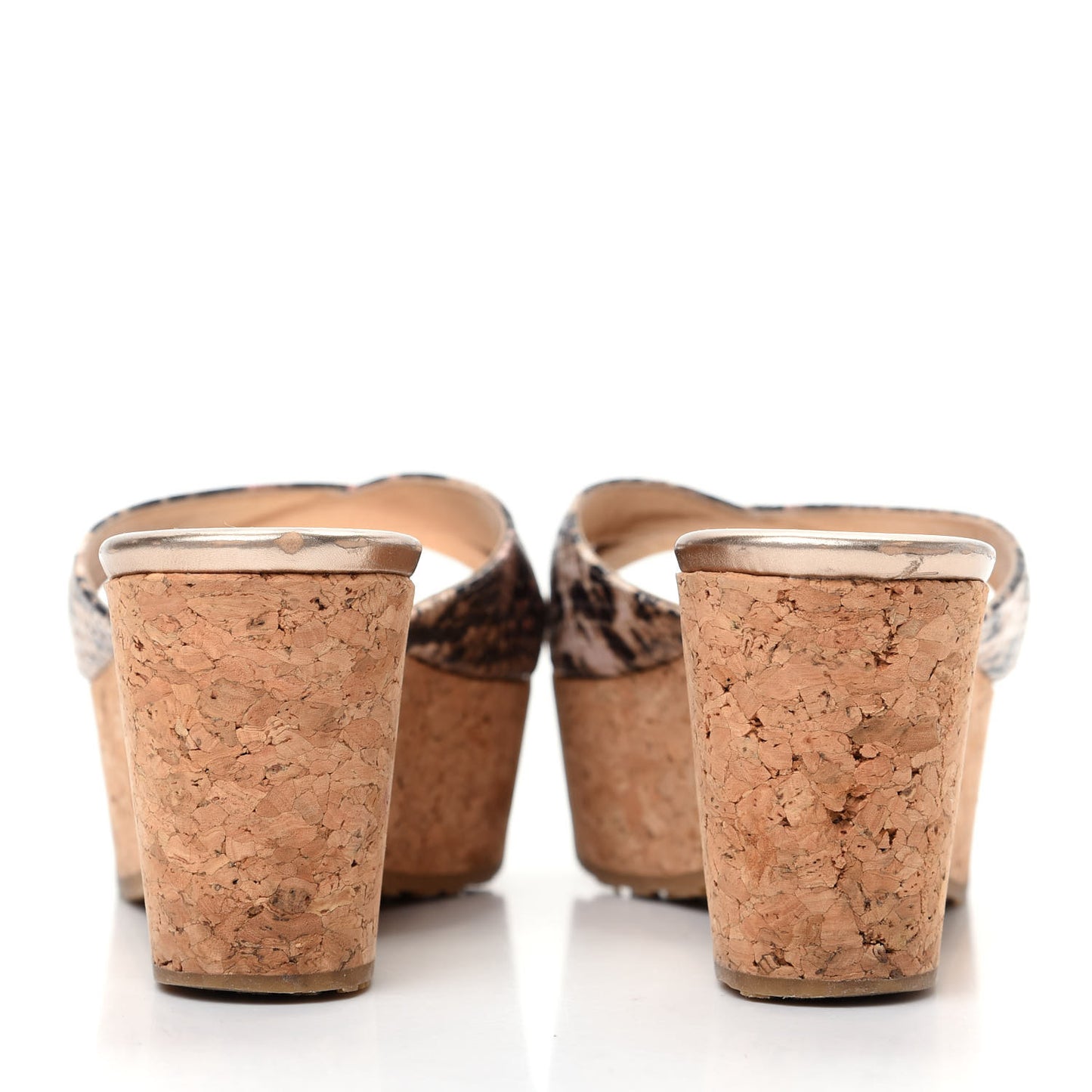 Snakeskin Prima Cork Wedge Sandals 37 Natural