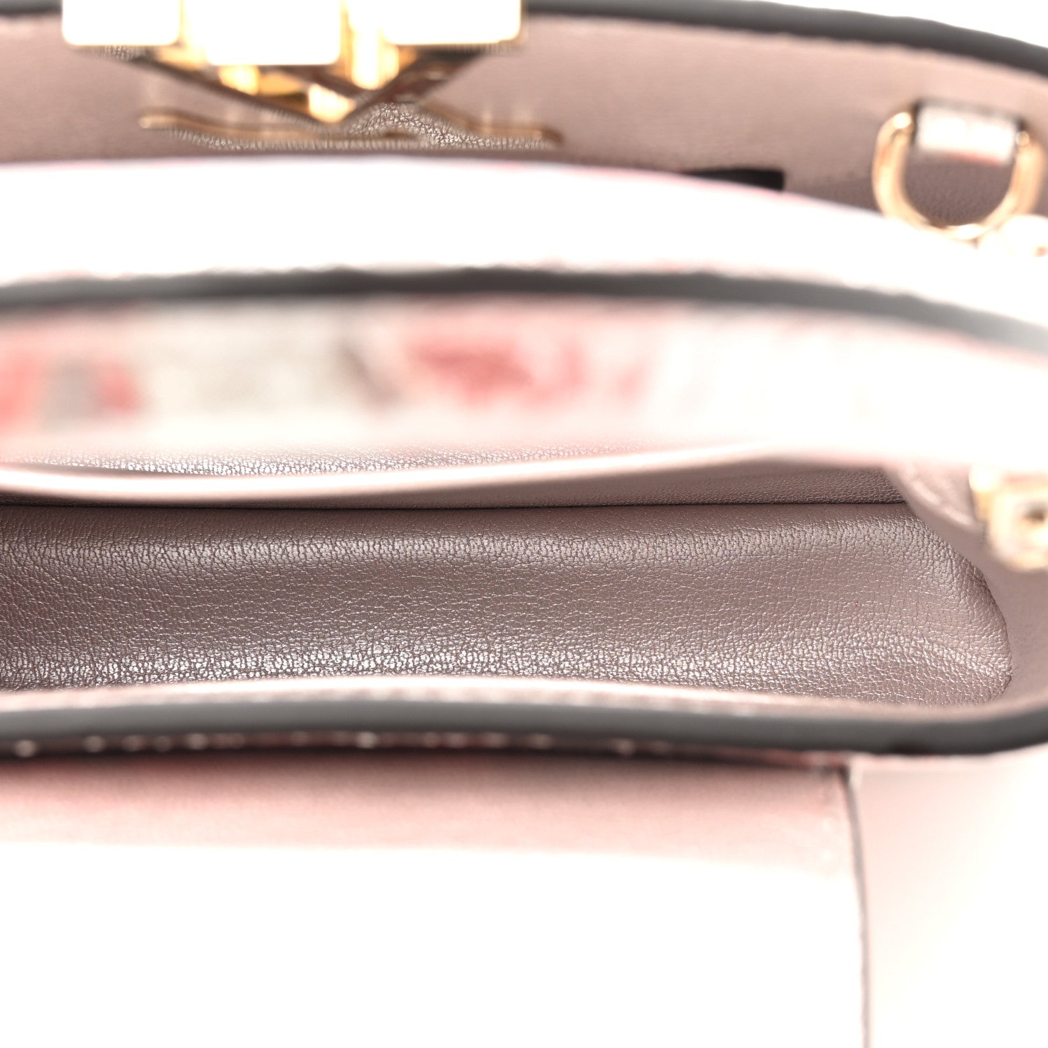 Louis Vuitton Metallic Marbled Snakeskin Capucines Mini Pink Silver 6 of 10
