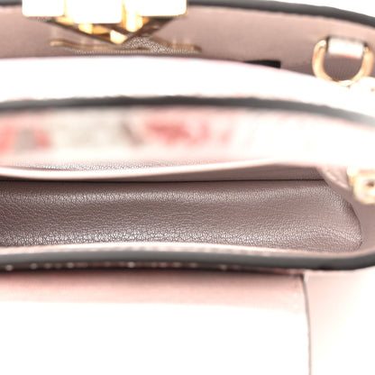 Louis Vuitton Metallic Marbled Snakeskin Capucines Mini Pink Silver 6 of 10