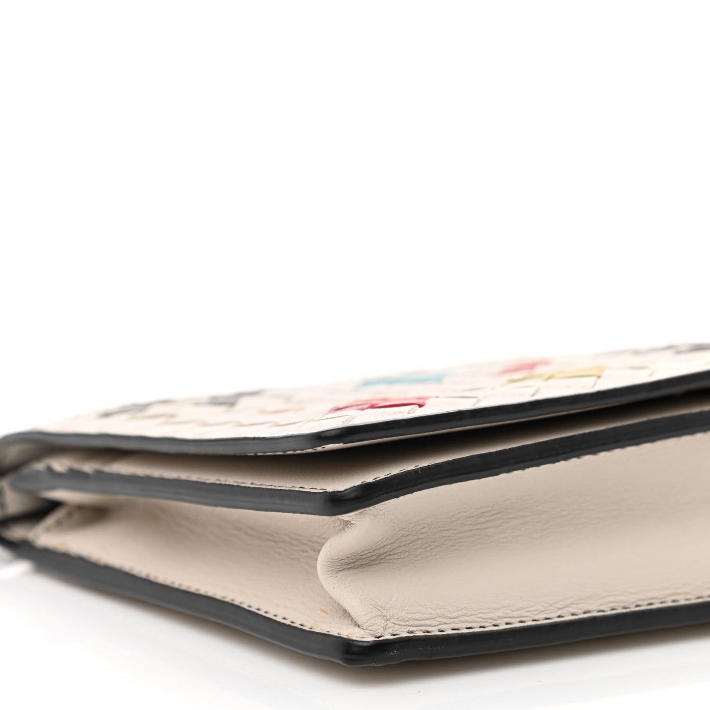 Nappa Intrecciato Chain Wallet Mist Abstract