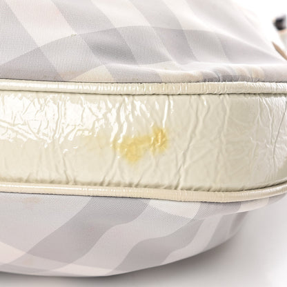 Burberry Beat Check Small Brooklyn Hobo Grey 11 of 15