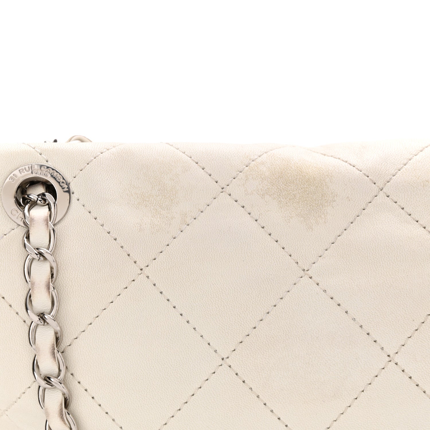 Chanel Calfskin Quilted VIP Flap White Black 14 of 21