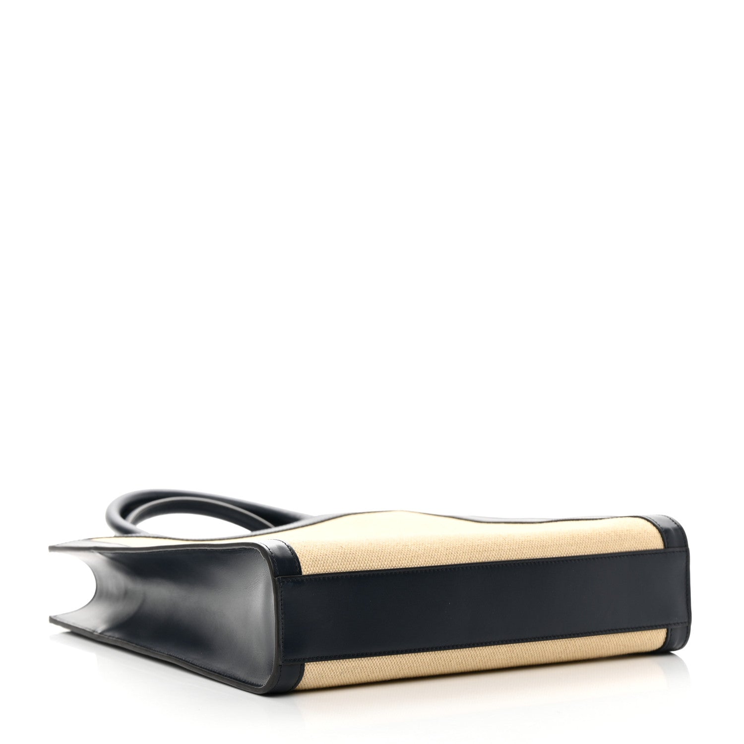 Celine Canvas Calfskin Small Vertical Cabas Vanilla Navy 4 of 11