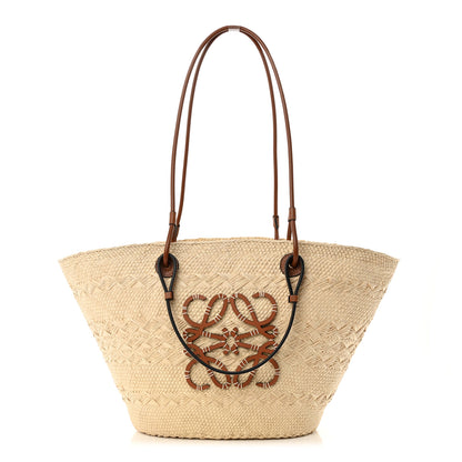Loewe Iraca Palm Calfskin Medium Anagram Basket Bag Natural Tan 1 of 10